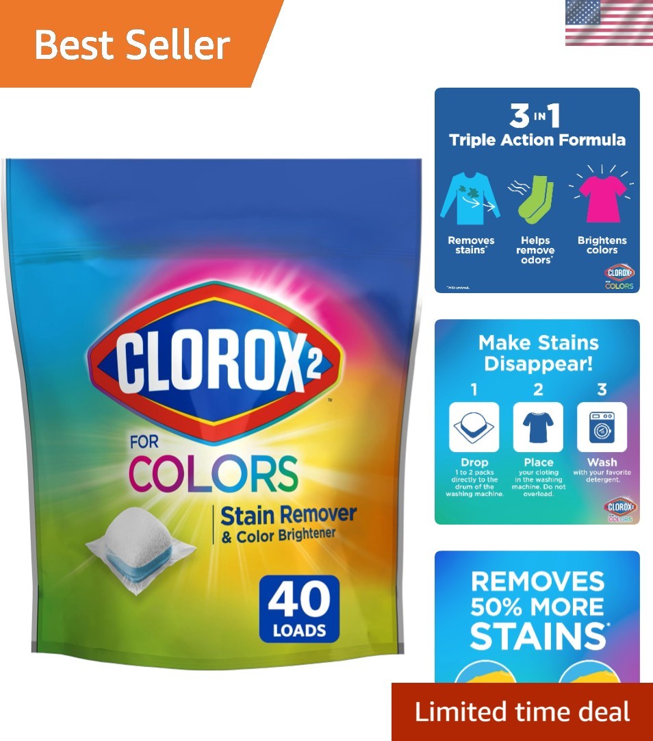 Concentrated Stain Remover & Color Brightener, 40 Count – Effortless Freshness