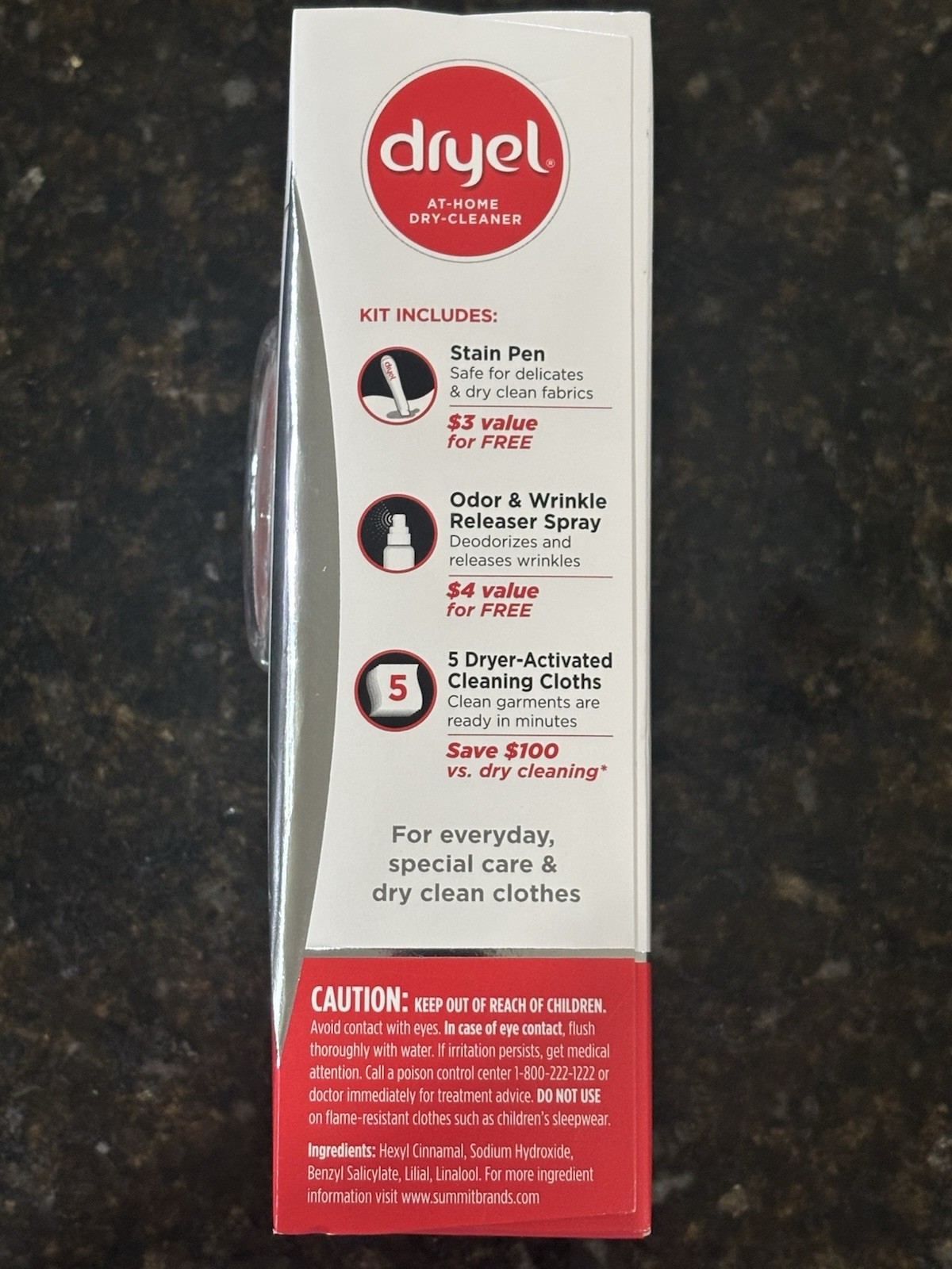Dryel At-Home Dry Cleaner Kit 5 Loads w/ Stain Pen & Wrinkle/Odor Spray