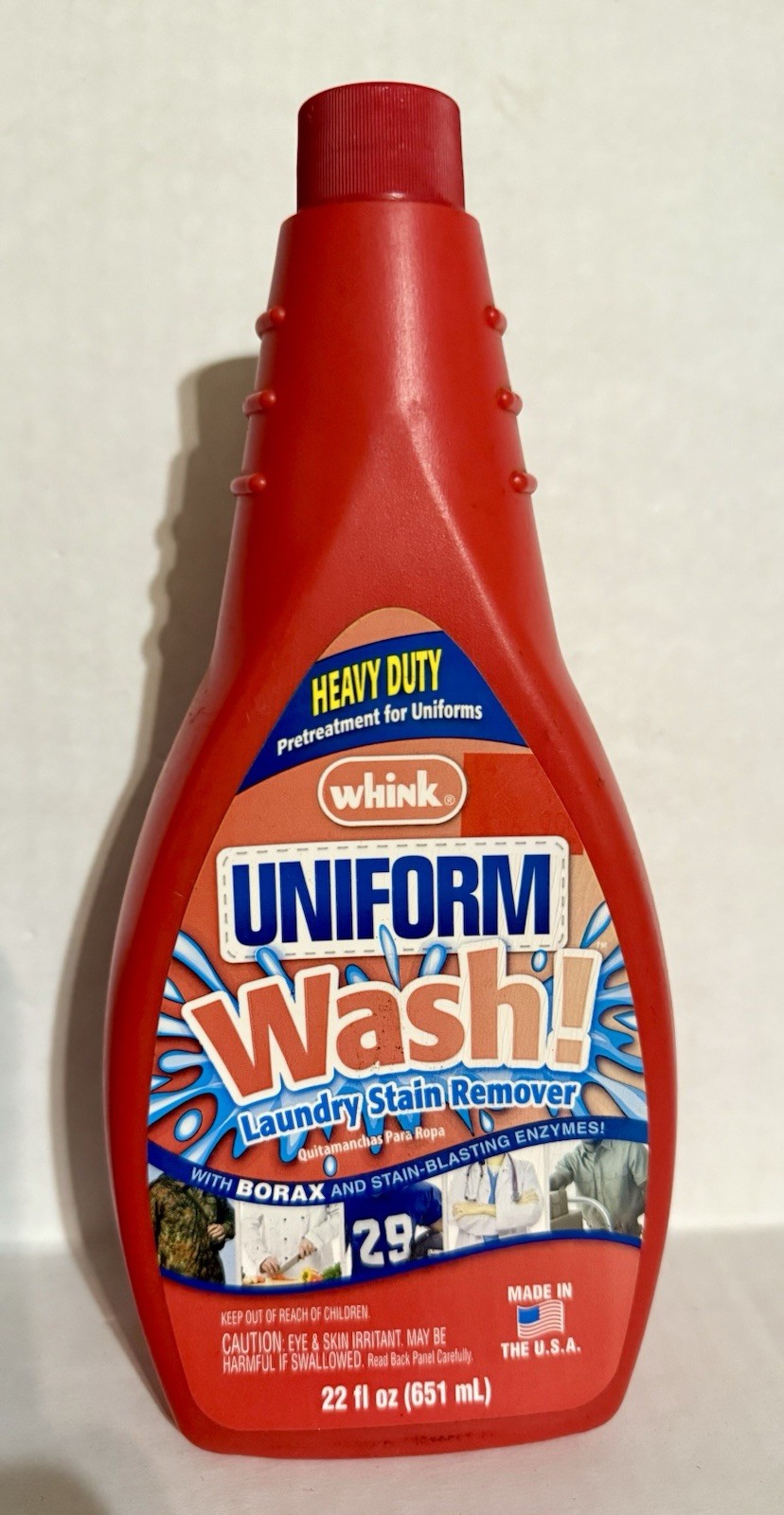 Whink Uniform Wash, HEAVY DUTY 22 oz Laundry Stain Remover