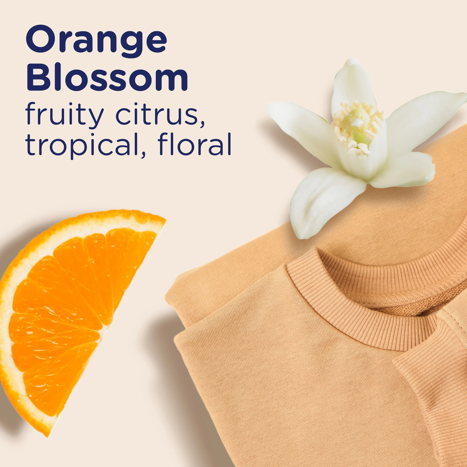 Light In-Wash Scent Booster Laundry Beads, No Heavy Perfumes, Orange Blos