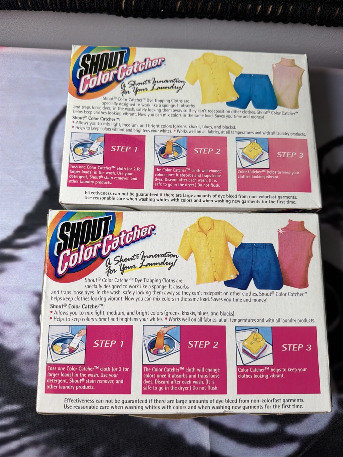 2-Shout Color Catcher, Laundry Dye-Trapping Sheets, 24 Sheets Vtg 2002 New