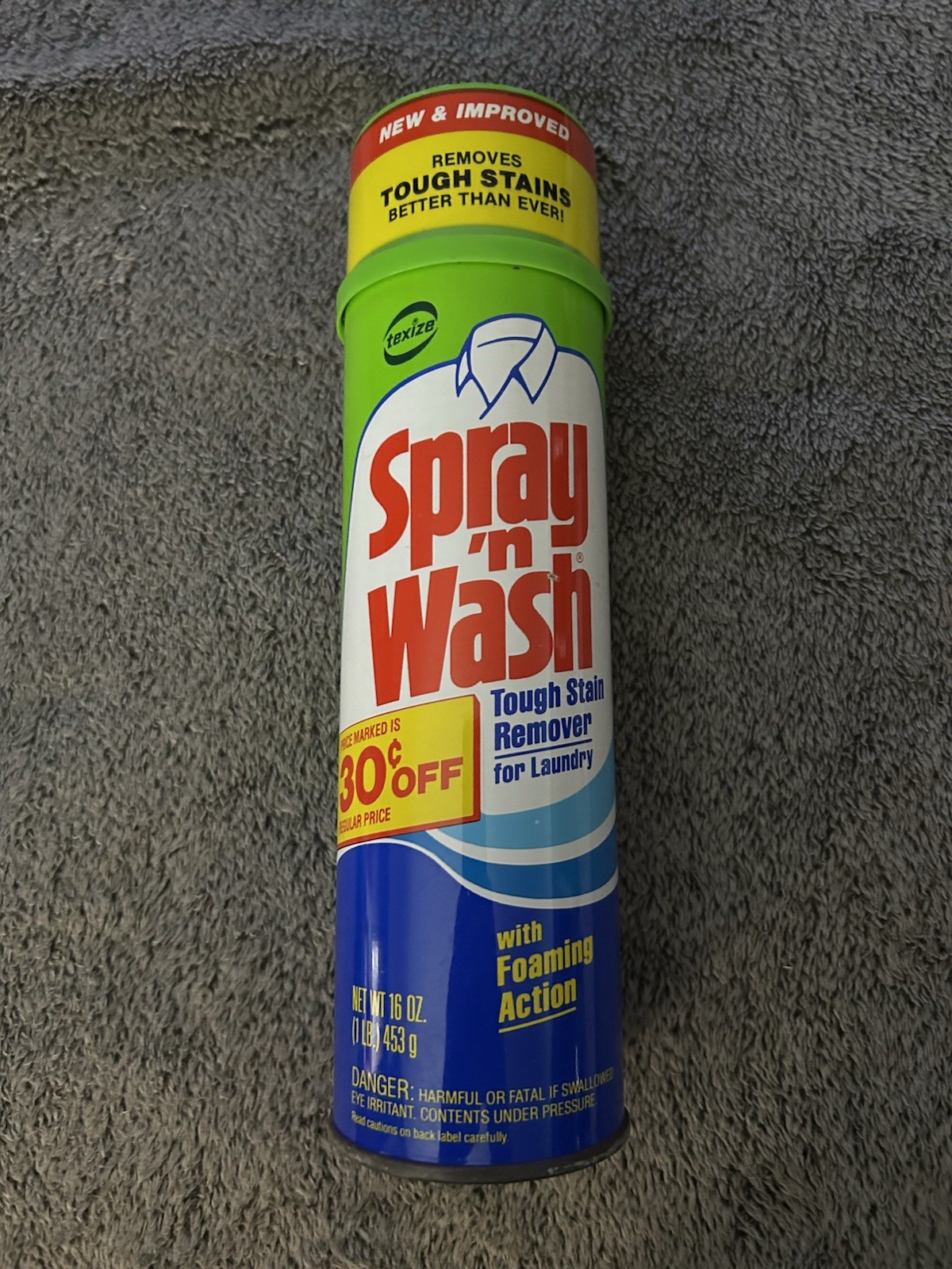 New Vintage Spray N Wash Aeresol SPRAY CAN 16 oz Laundry Stain Remover Unused