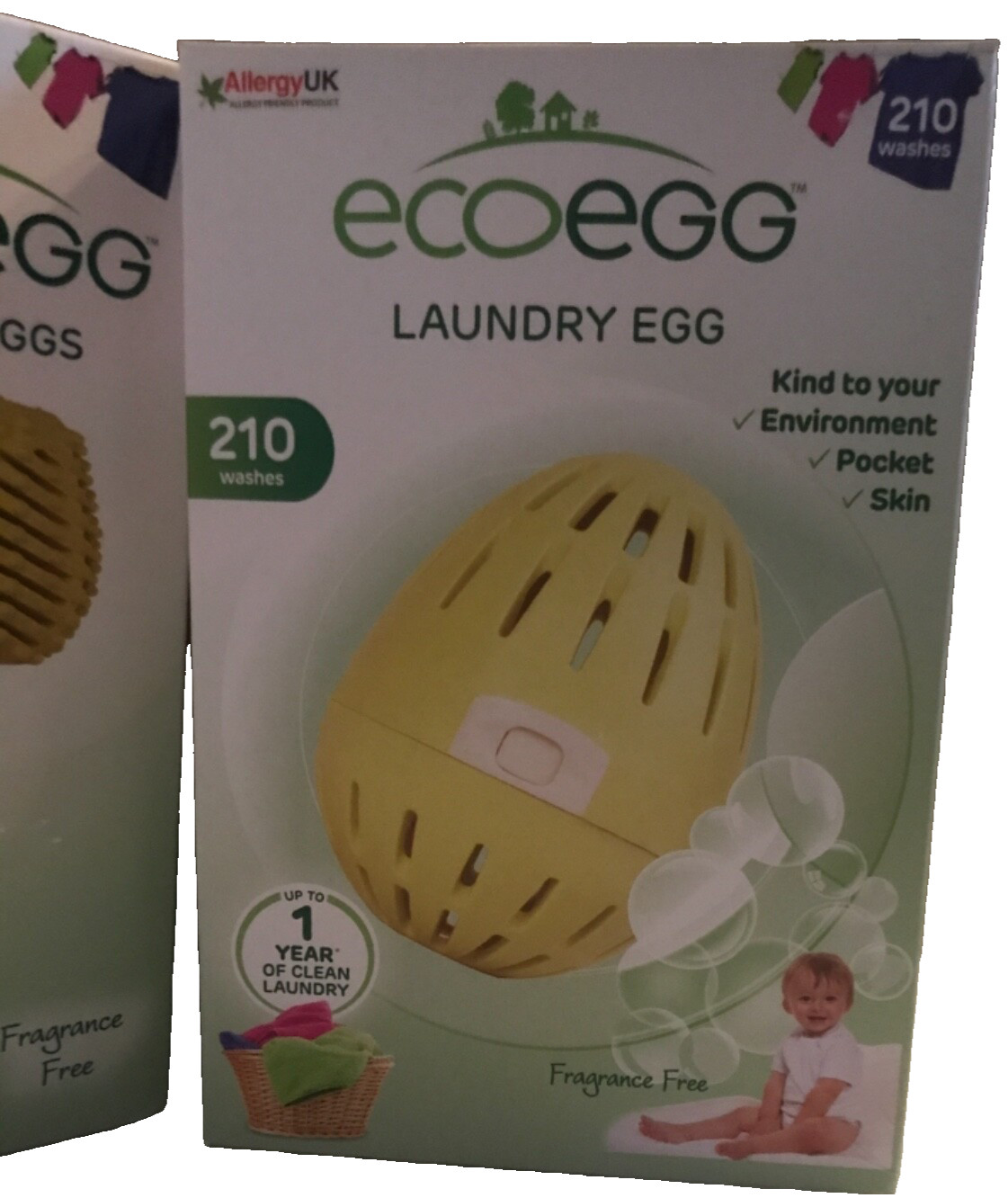 ECOEGG 🇬🇧 FRAGRANCE FREE Laundry Egg + Dryer Egg – 210 WASHES (Up To a Year)