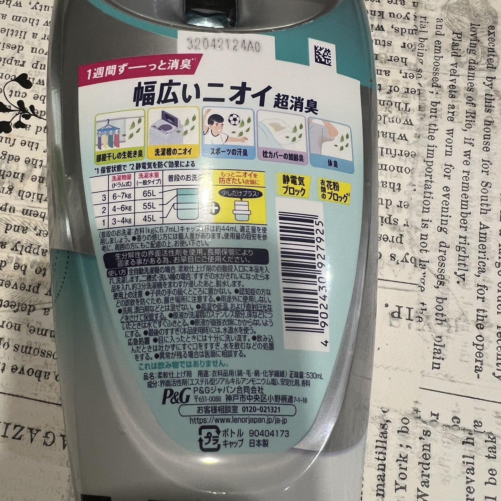 Renor Japan super deodorant Fabric Softener Fresh Green Scent