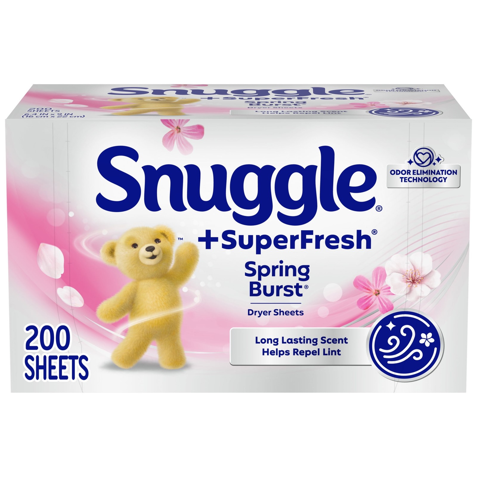 Fabric Softener Dryer Sheets, Spring Burst Formula, 200-Count