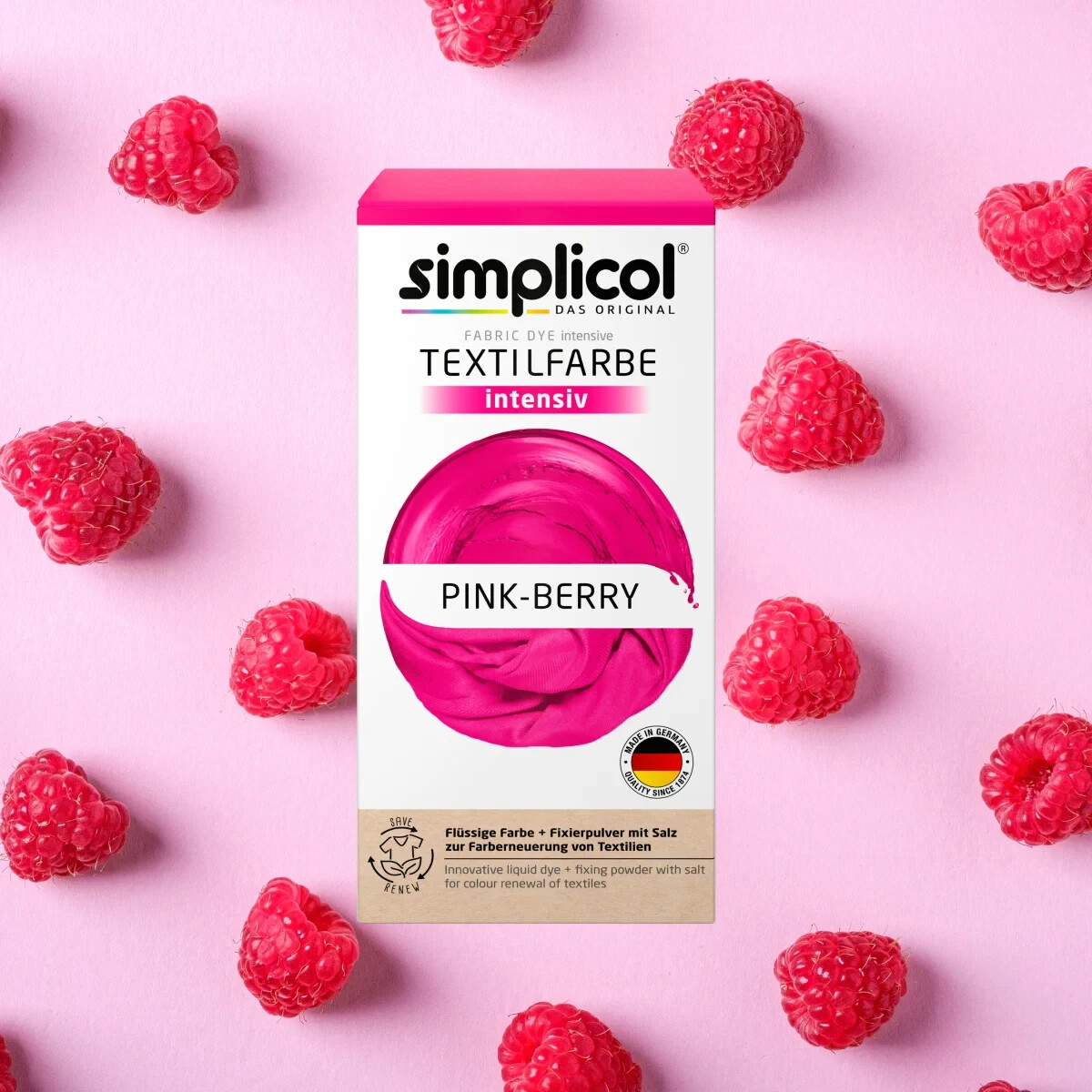 Simplicol Fabric Dye INTENSIVE All in 1 Pink – Berry Color incl. Fixing Powder