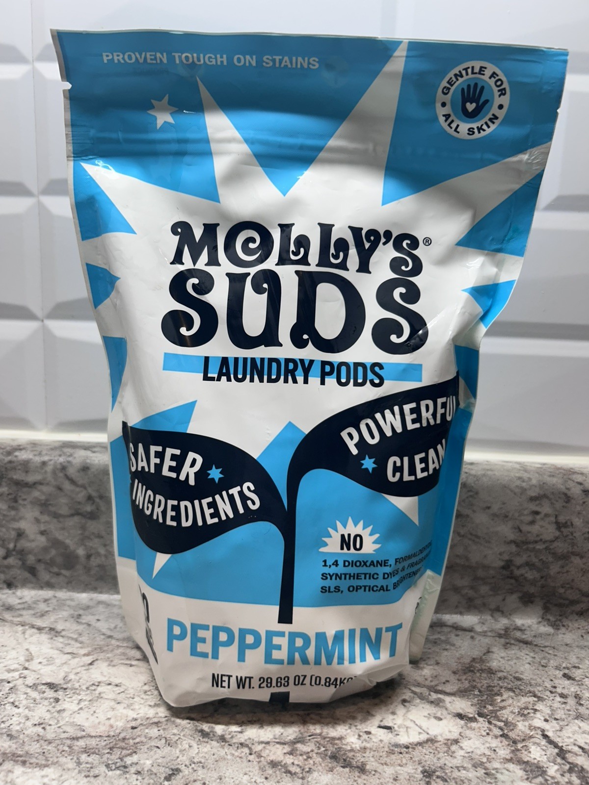 Mollys Suds Laundry Detergent Pods 60ct Peppermint Stain Wash