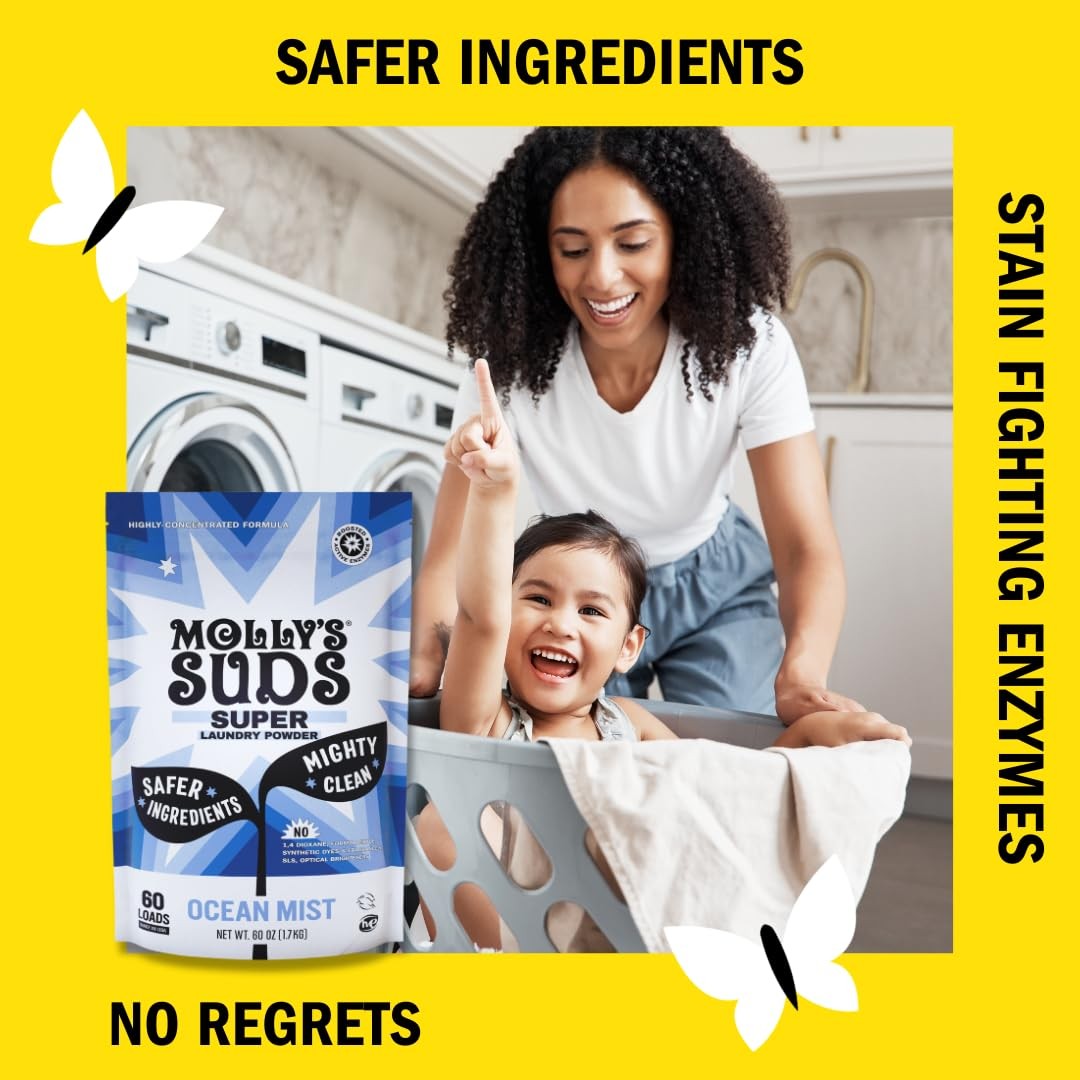 Molly’s Suds Super Powder Detergent | Extra Strength Laundry Soap, Stain Figh…