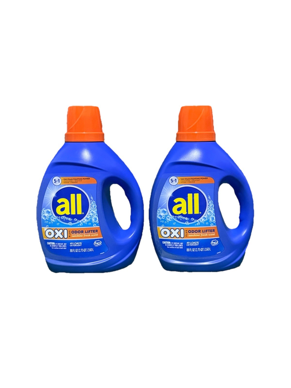 All Liquid Laundry Detergent, Sunshine Fresh OXI Plus Odor Lifter 88 Oz 2 Pack