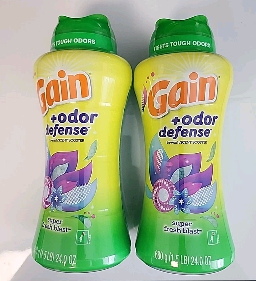 Gain + odor defense In-wash Scent Booster 2-Pack (24oz ea) – Super Fresh Blast
