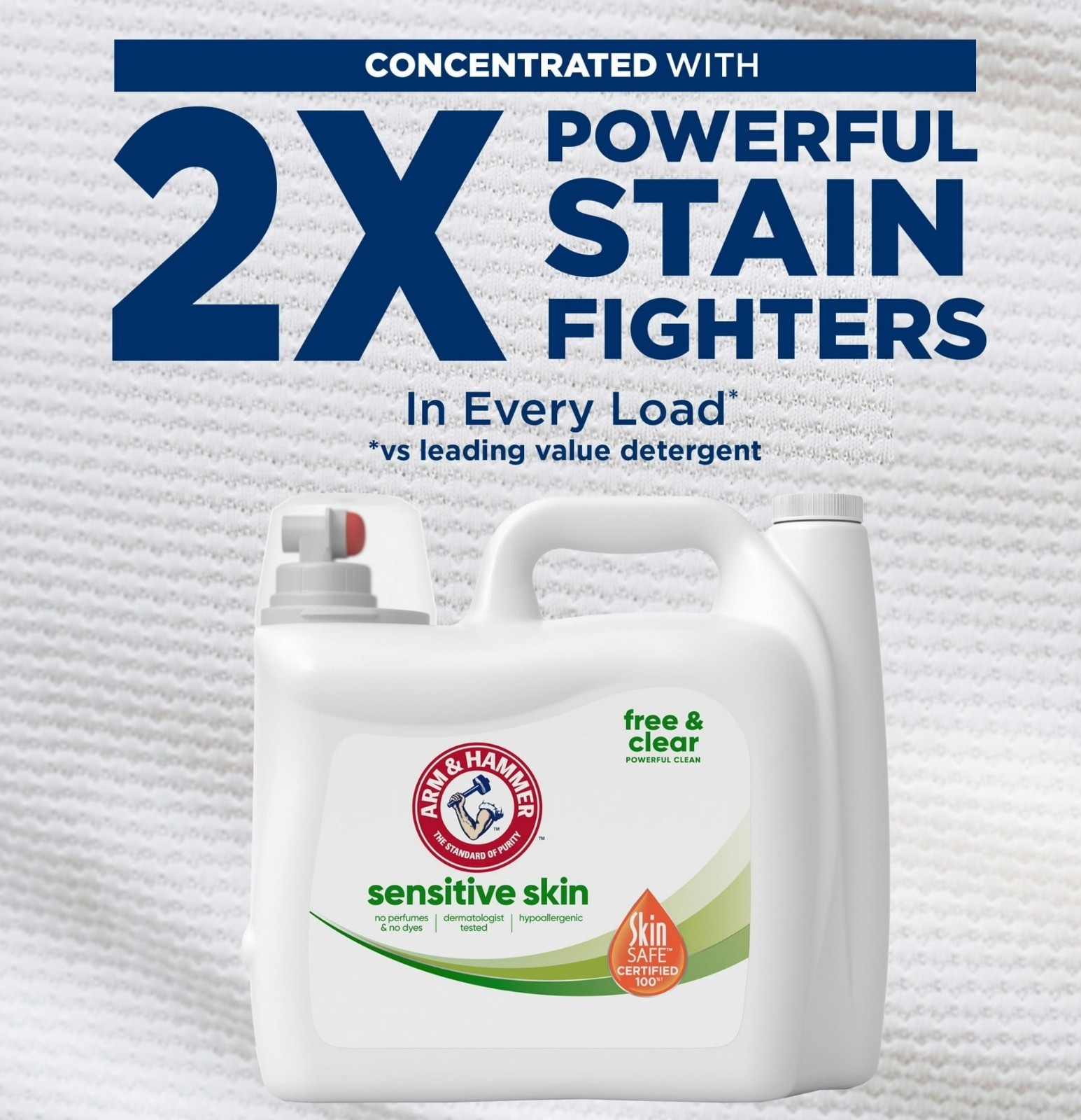ARM & HAMMER Sensitive Skin Liquid Laundry Detergent 170 oz Free & Clear