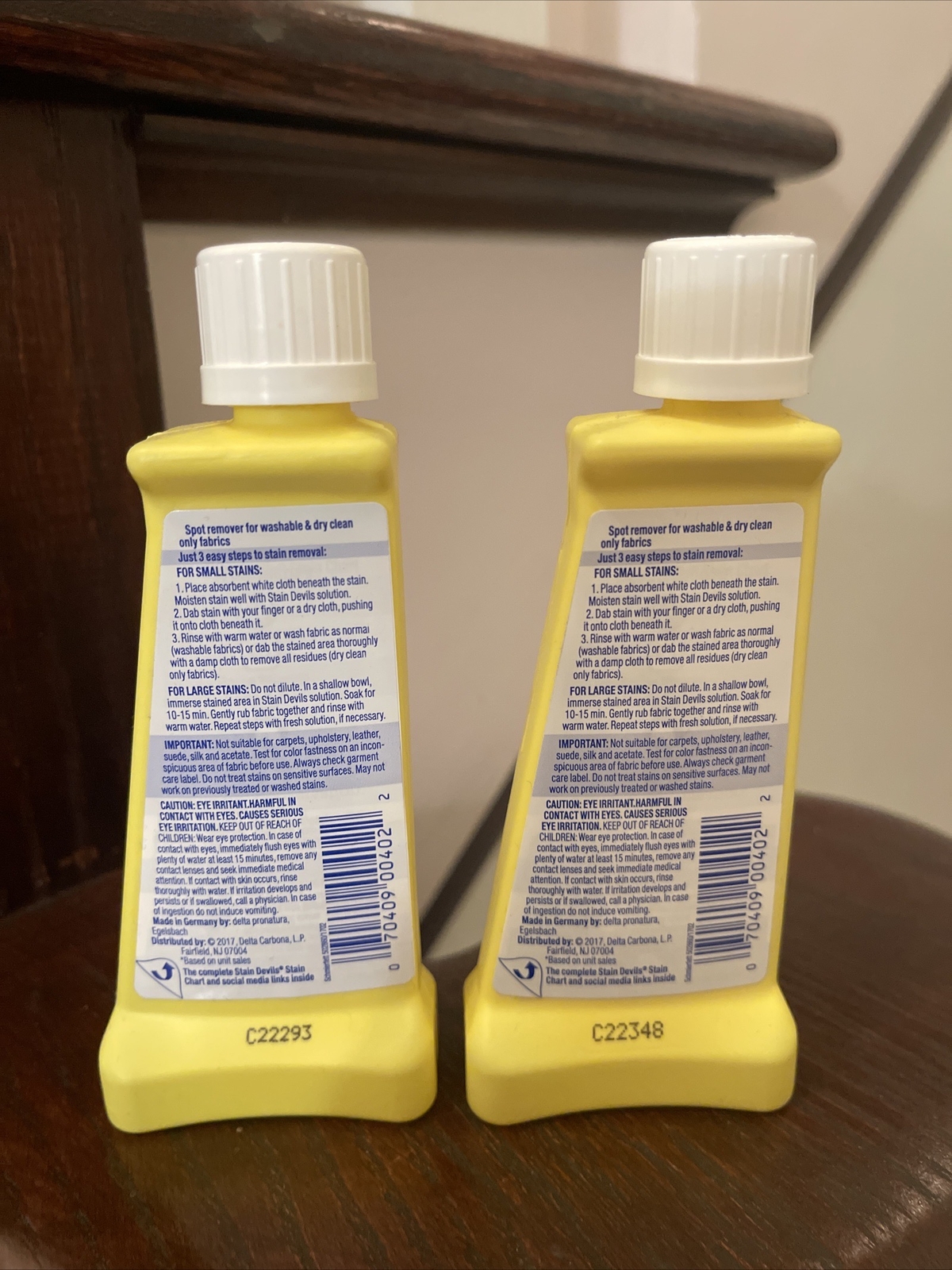 2x Carbona Stain Devils 1.7 Oz Formula 7 Motor Oil, Tar, Lubricant Stain Remover