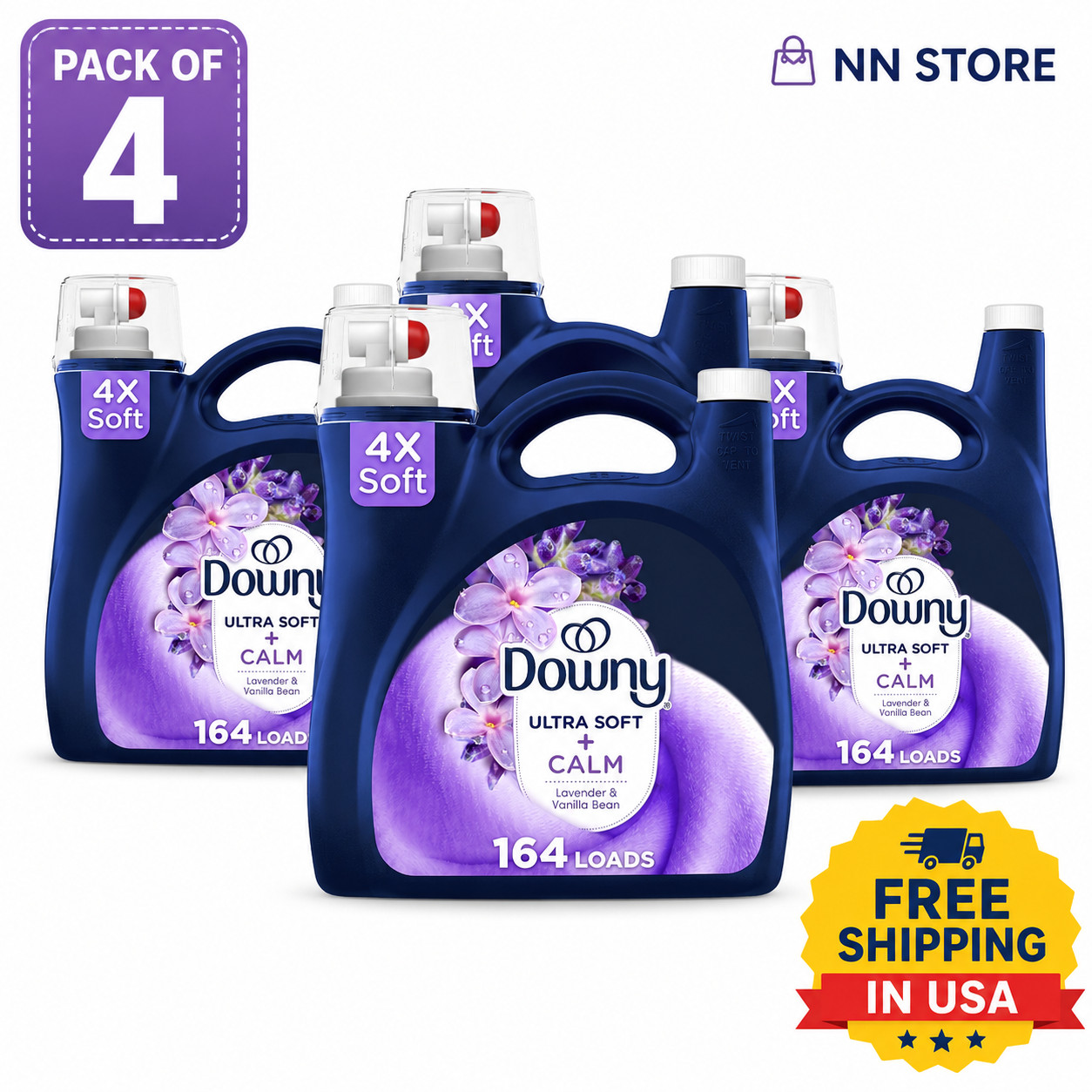 Downy Ultra Soft + Calm Fabric Softener, Lavender & Vanilla Bean, 111 fl oz USA