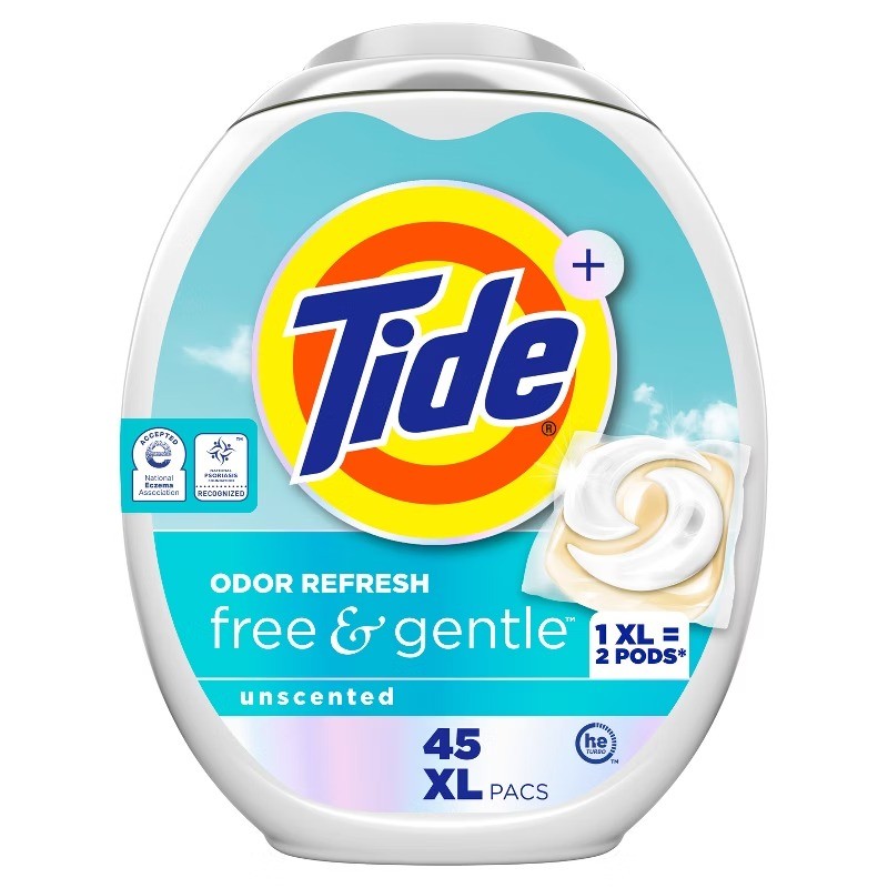 Tide Odor Refresh Free Gentle HE Deep Cleaning Laundry Detergent Pods 45 Pacs