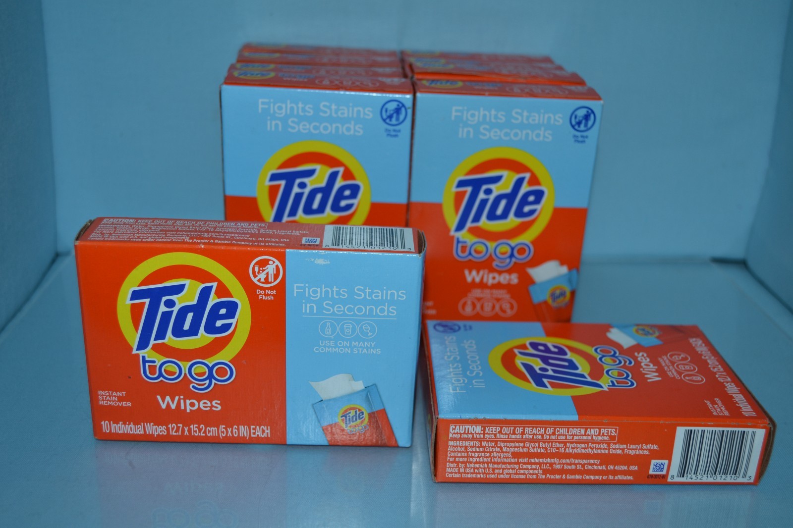 (10 Boxes) Tide To Go Wipes, 5″ x 6″ Each Wipe, 10 Wipes Each Box