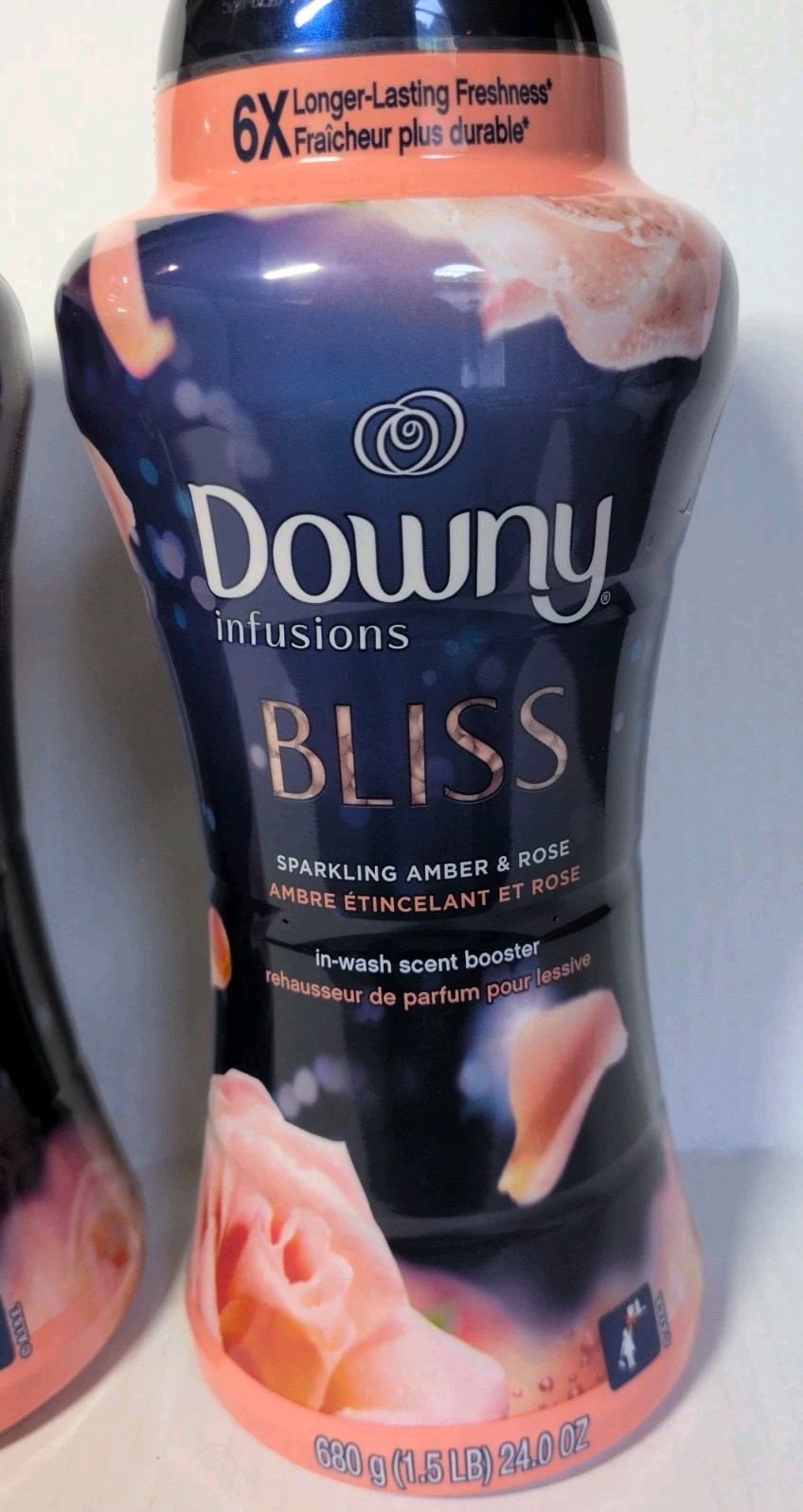 Downy Infusions Bliss Sparkling Amber Rose Scent Booster Beads 24oz Lot Of 2