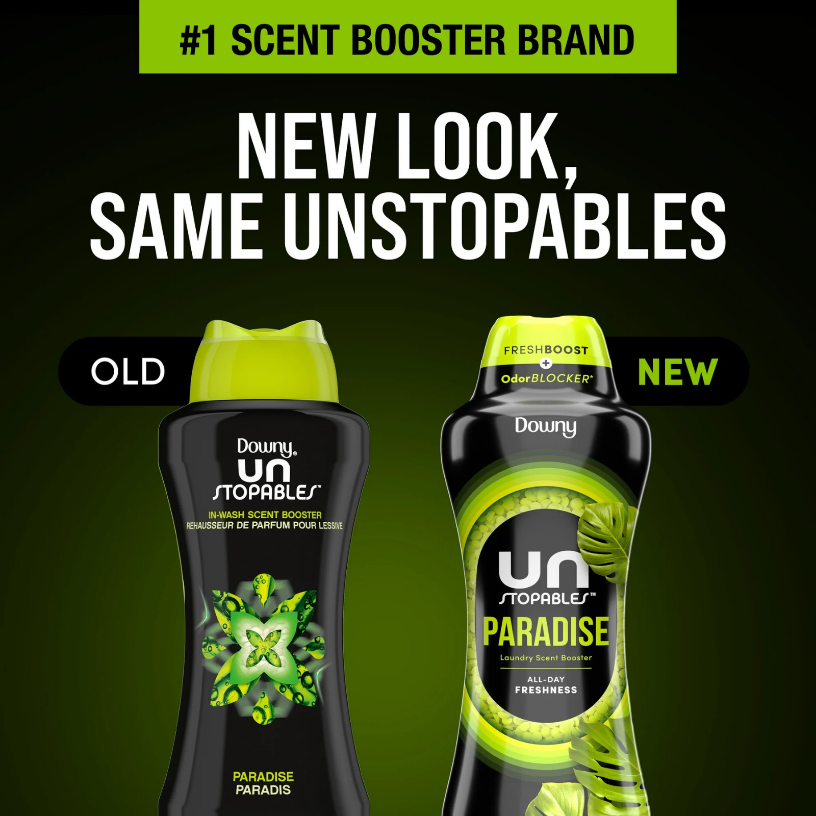 Downy Unstopables In-Wash Scent Booster – Paradise Scent – 24 oz Large Bottle