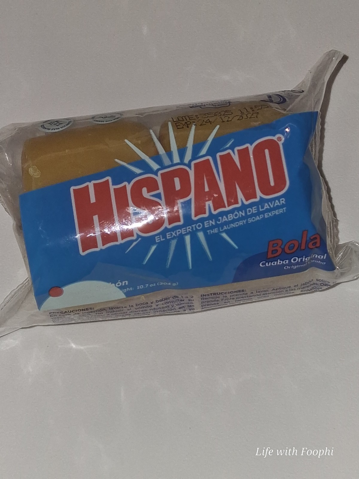 HISPANO Jabon De Lavar Laundry Soap 2 pack of 5.35 oz round bar