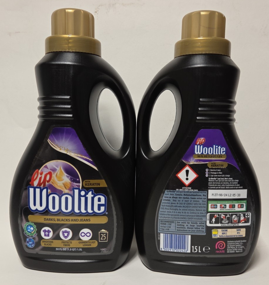 (2 ct) Woolite w/Keratin Darks Blacks & Jeans 50 oz 25 Loads Laundry Detergent