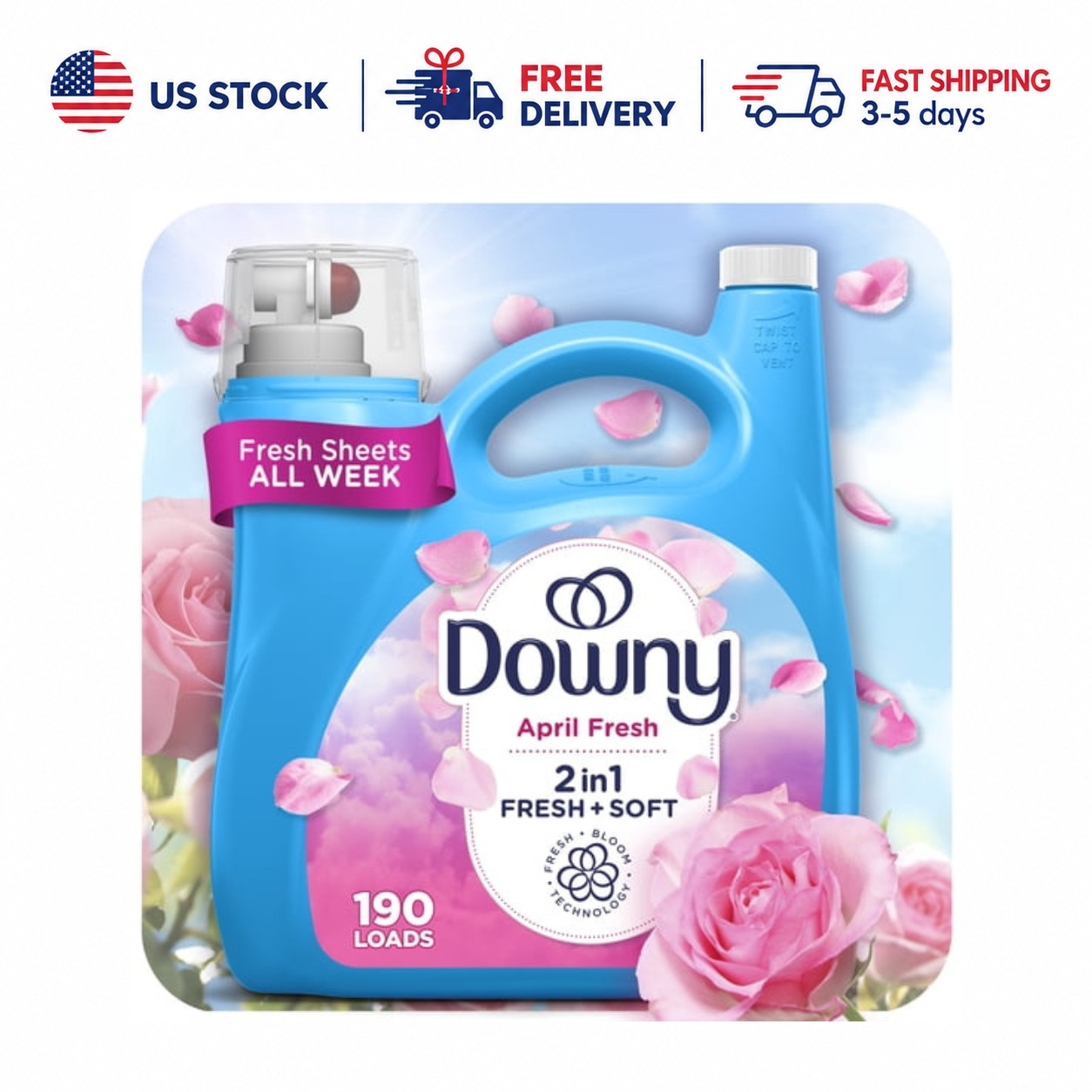 Downy Liquid Fabric Softener April Fresh Scent 140 fl oz 190 Loads