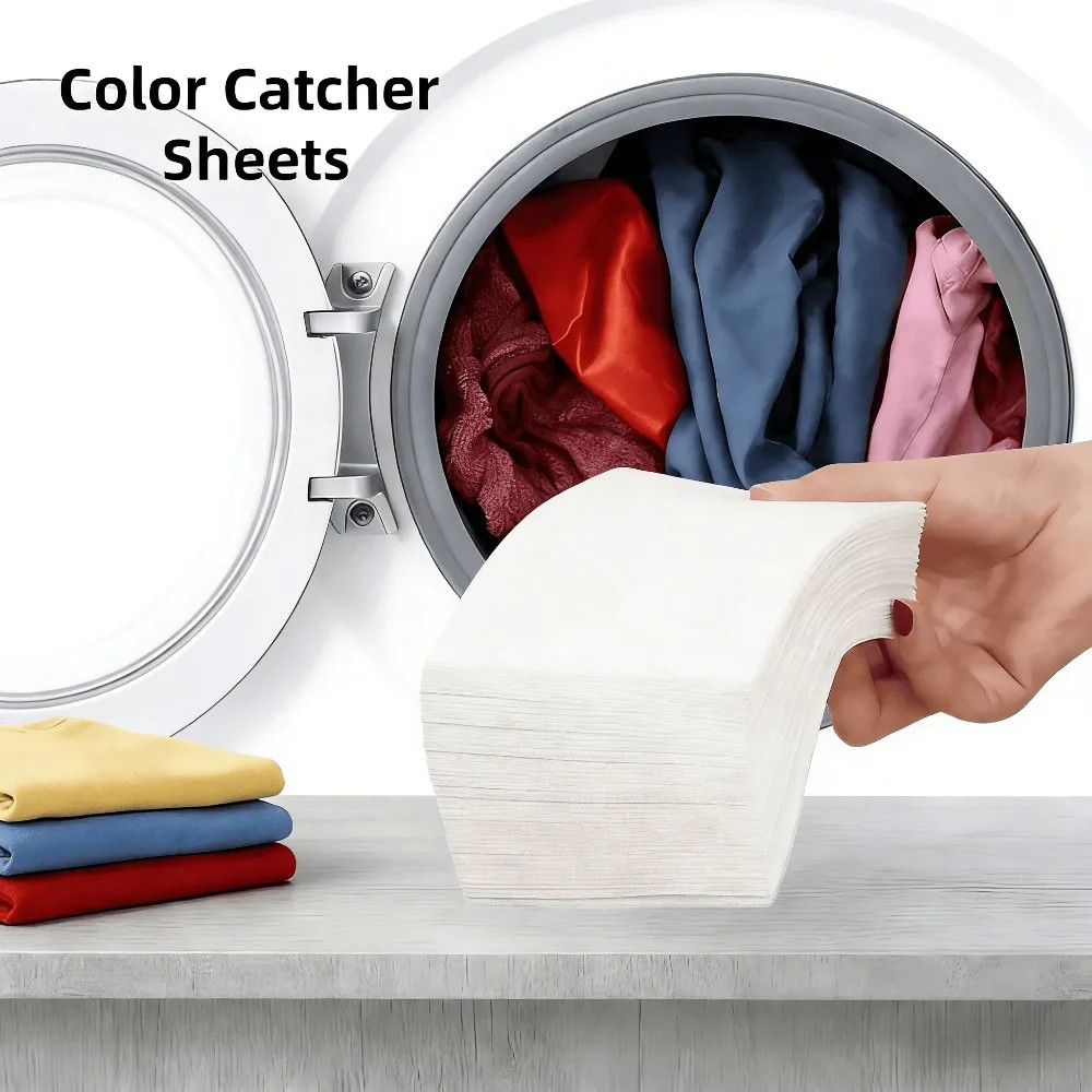 Color Catcher Sheets anti Color Run Laundry Sheets Strong Absorption Honeycomb D