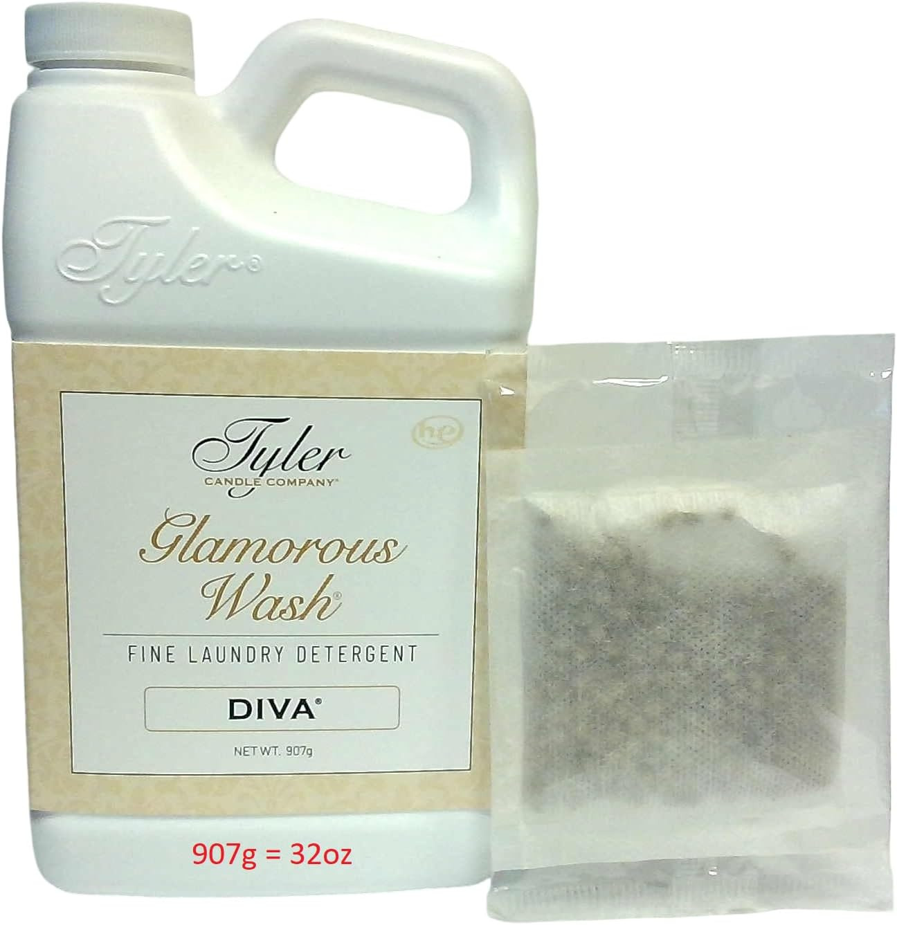Glam Wash Diva 32 Fl Oz Laundry Detergent/W Dryer Sachet Single Pouch Fl