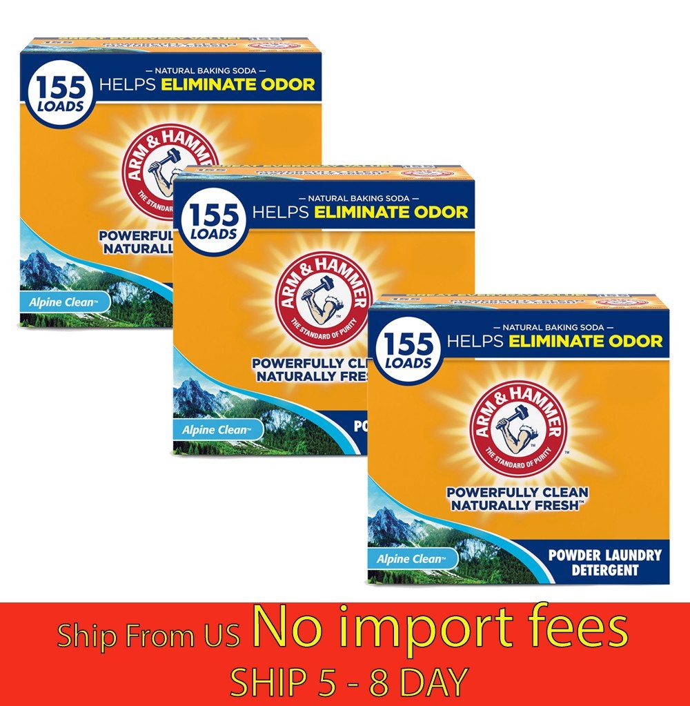 3 Pack ARM & HAMMER Alpine Clean Powder Laundry Detergent 155 Loads Box…(wa)