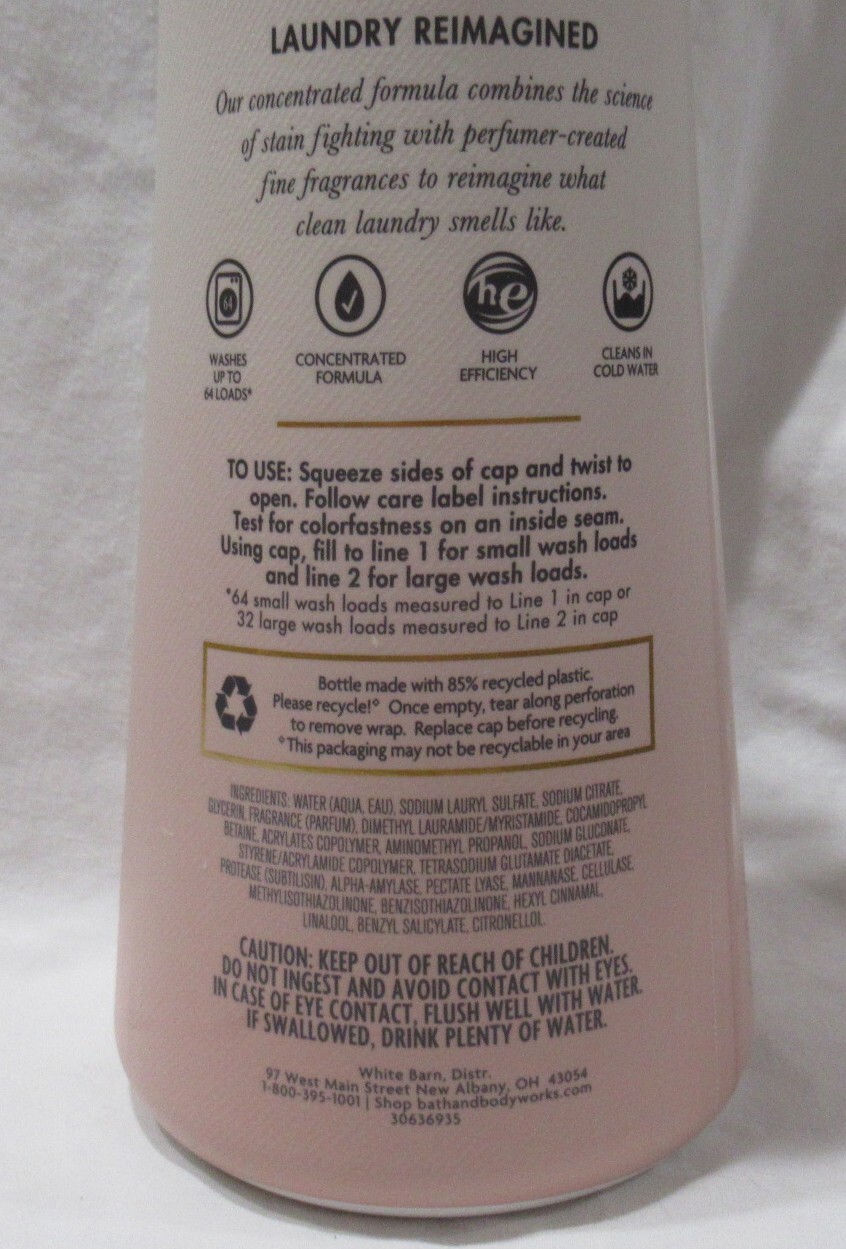 White Barn Bath & Body Works Laundry Fabric Care Detergent AMBER BLUSH