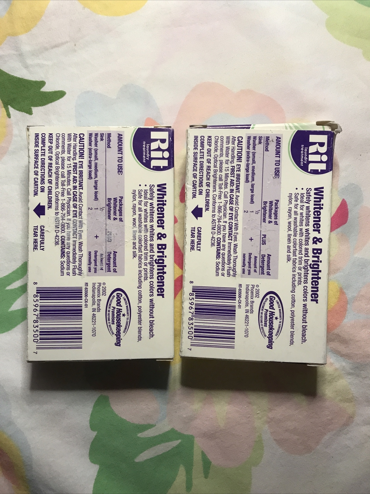 2 PK Rit Laundry Treatment Whitener & Brightener Powder 1 oz Each