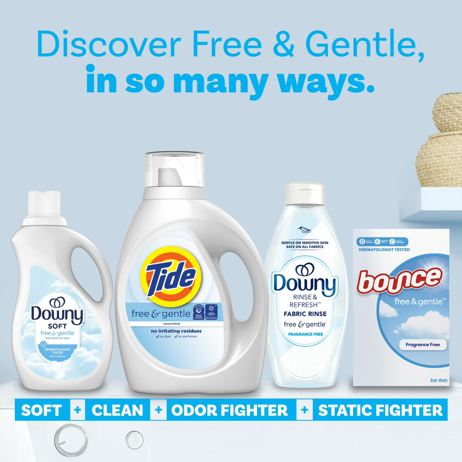 Tide Free Gentle Laundry Detergent Liquid HE Compatible 132 fl oz 100 Loads