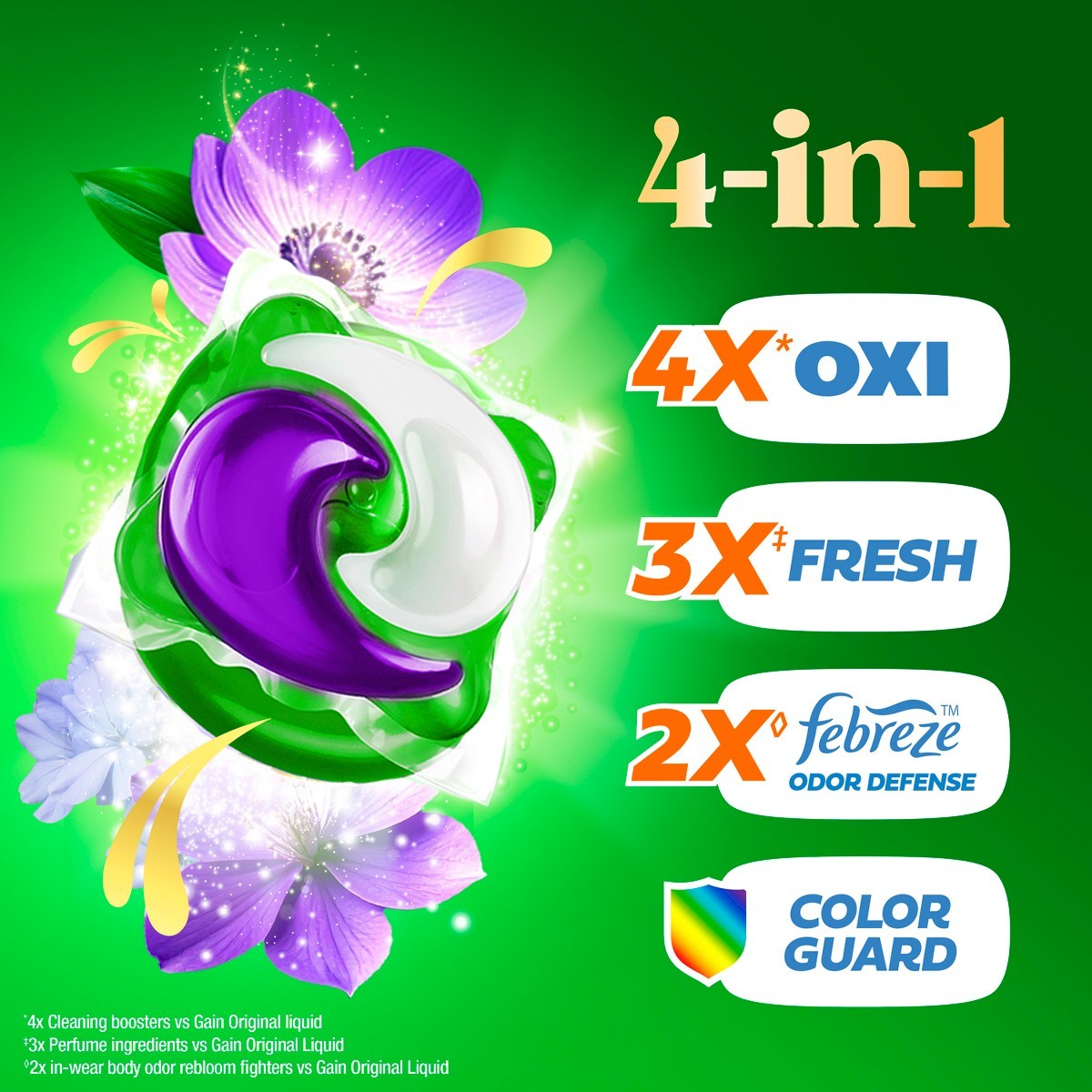 Gain Moonlight Breeze Super Flings Plus Laundry Detergents – 45ct