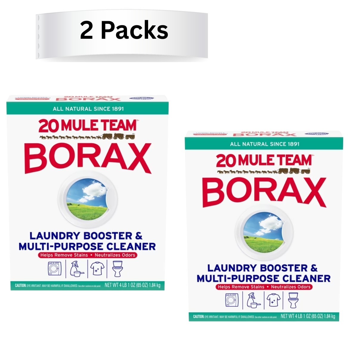 ( 2-Pack ) 20 Mule Team Detergent Booster – 65oz.