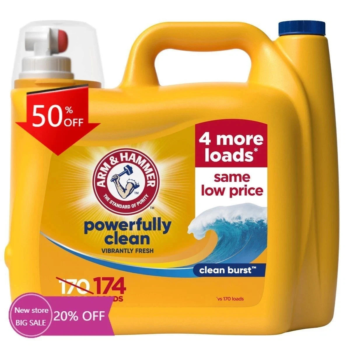Arm & Hammer Liquid Laundry Detergent Clean Burst 210 oz