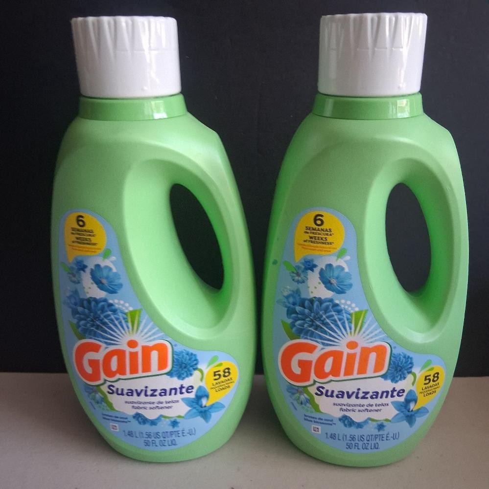 2 PACK Gain Fabric Softener Blue Blossoms Suavizante – 50.0 fl oz