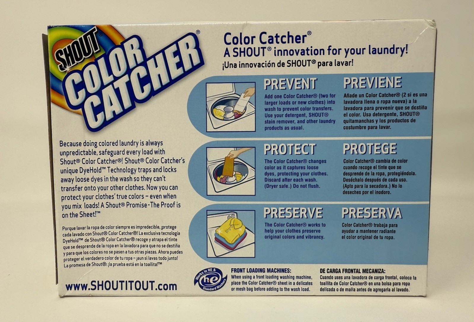 Shout Color Catcher 24 In-Wash Cloths Sheets 2008 Version DyeHold Technology