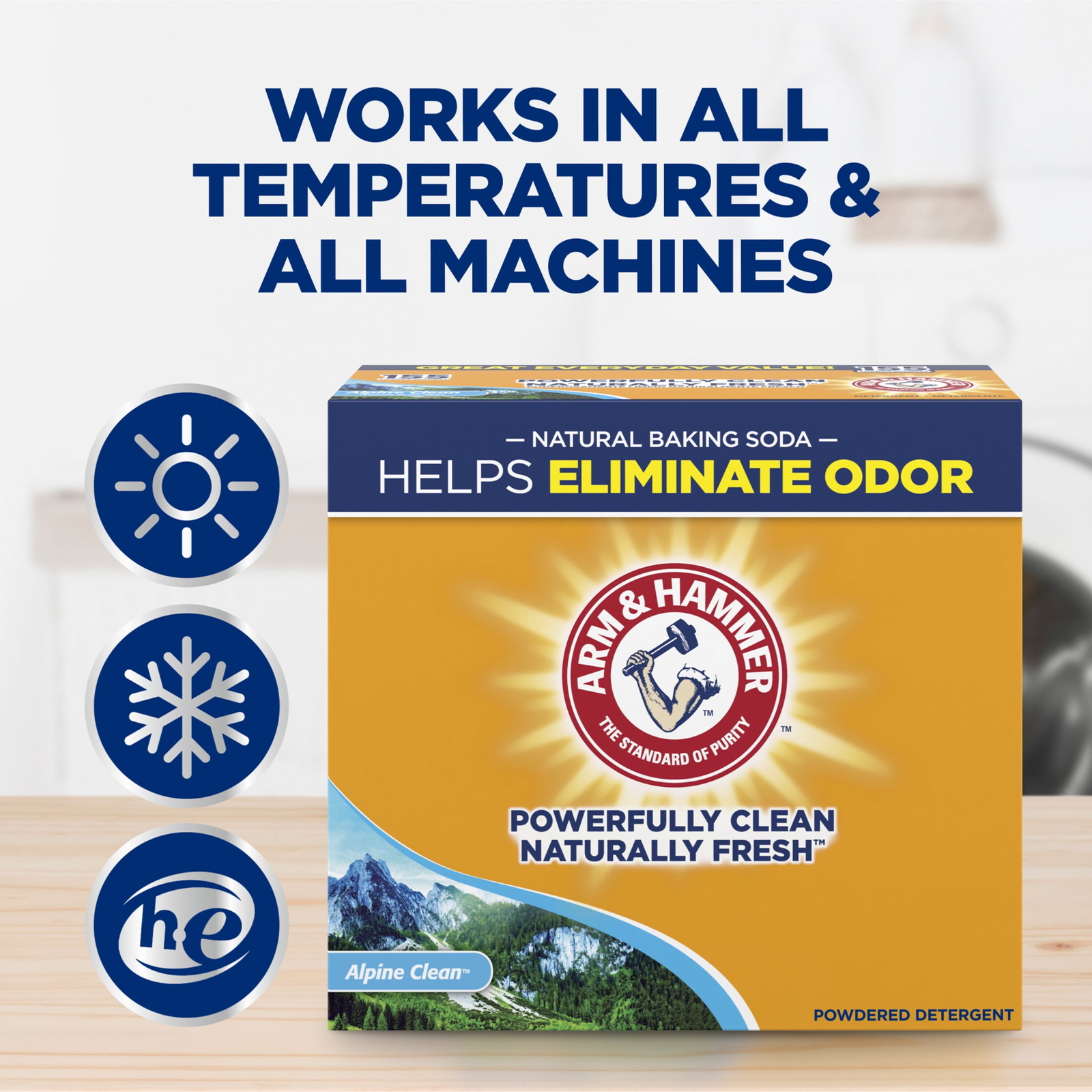 Powder Laundry Detergent, Alpine Clean, 9.56 lb, 155 Loads