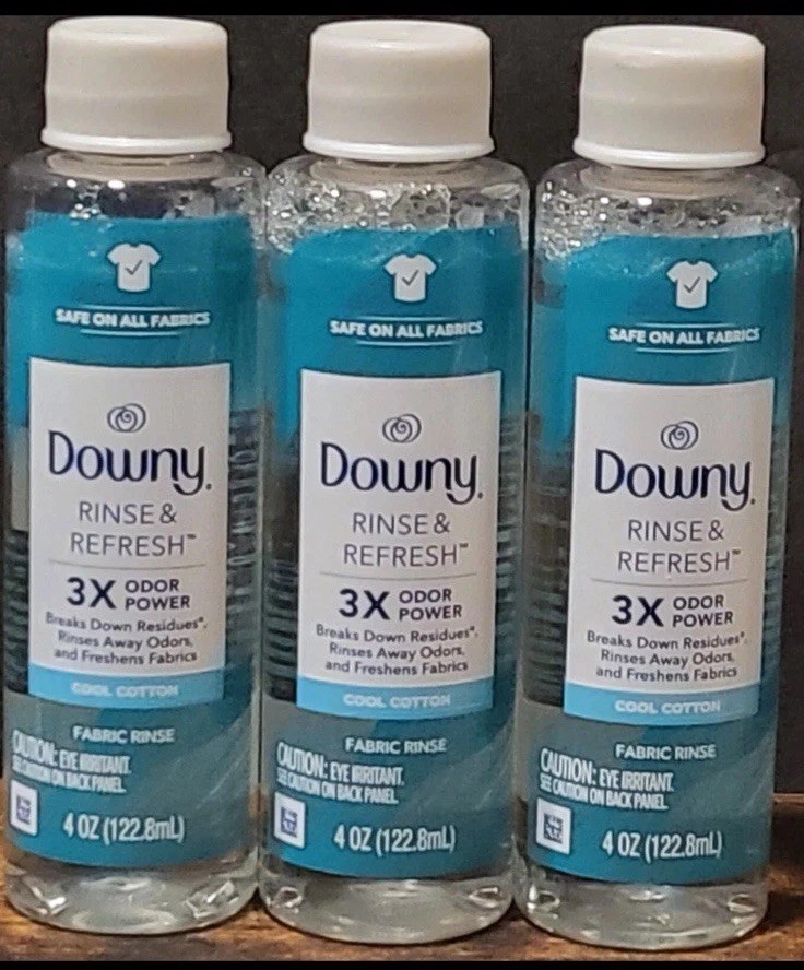 Downy Rinse & Refresh 3x Odor Power – Cool Cotton – 4oz, Travel – Lot of 3
