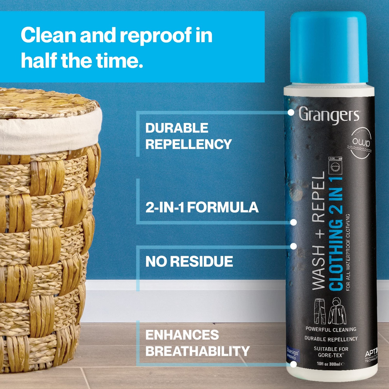 Grangers Wash and Repel (10 fl oz) | 2-in-1 10 Fl Oz (Pack of 1), Black