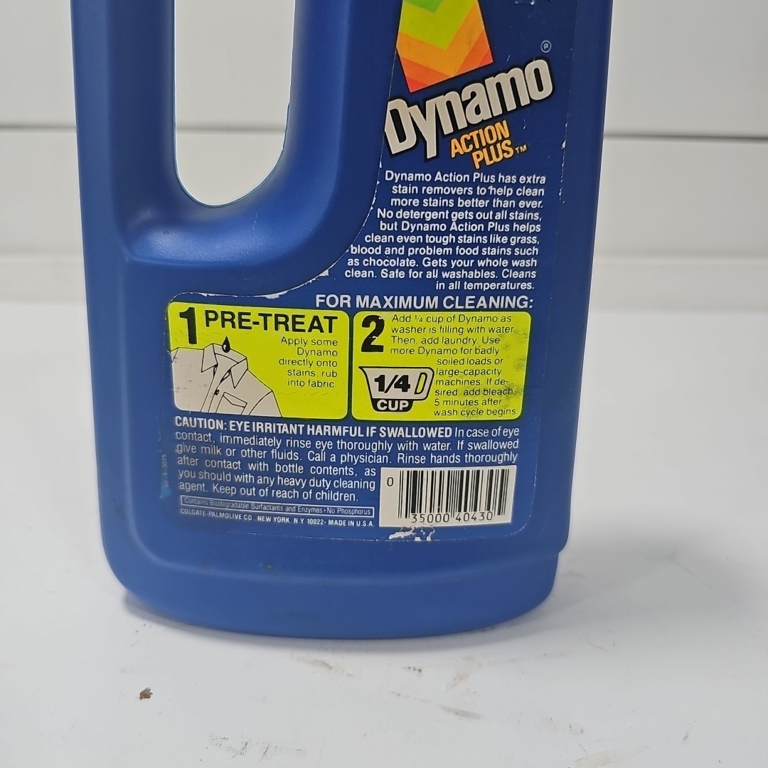 Vtg 32oz Dynamo Action Plus Heavy Duty Laundry Detergent NOS TV Movie Prop Retro