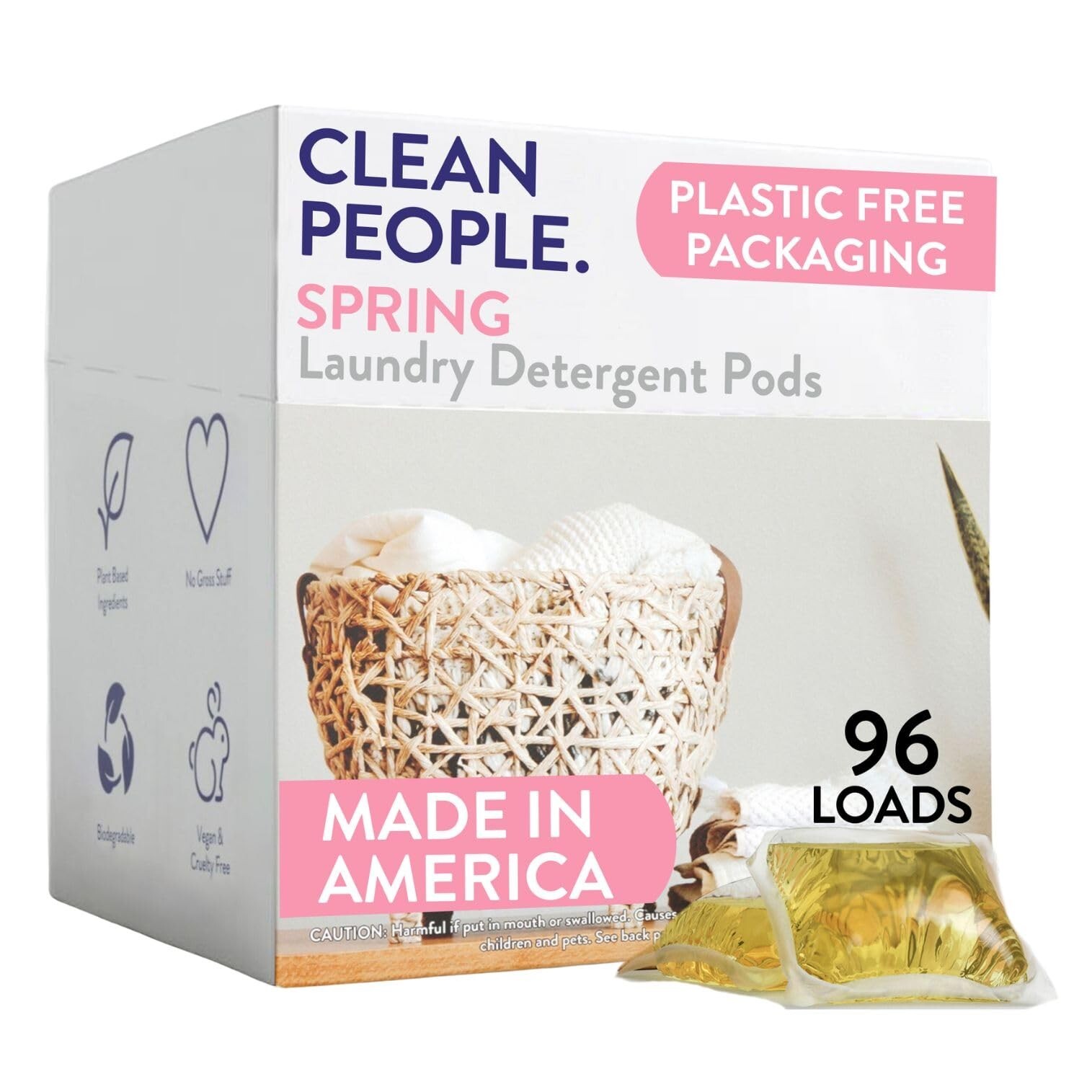 The Clean People Laundry Detergent Pods – Hypoallergenic Laundry Pods – Ultra…