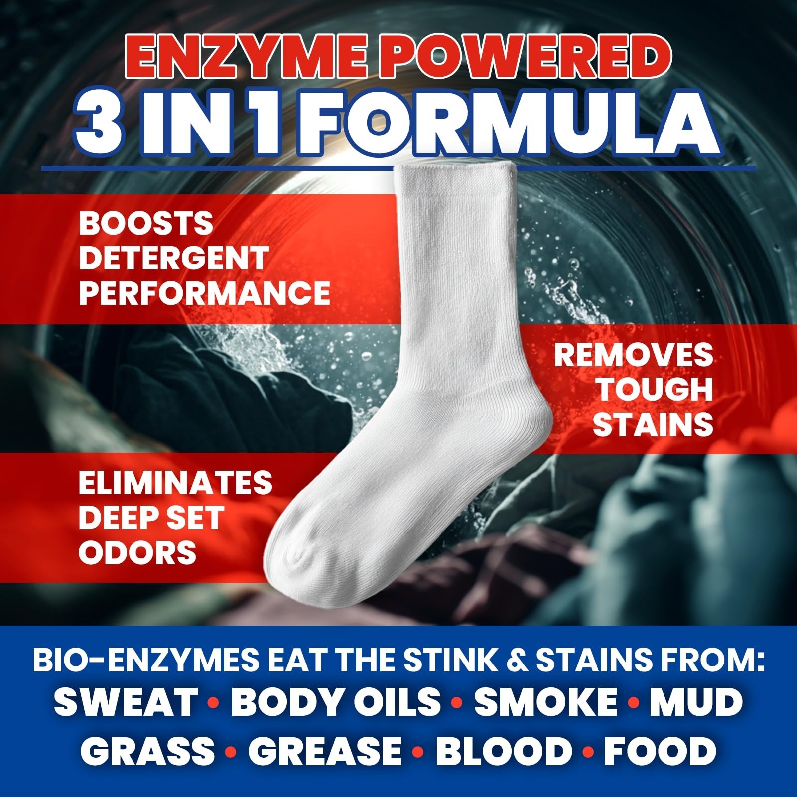 Bio Enzyme Laundry Booster 2 lb – Odor Eliminator & Stain Remover – Fragrance Fr