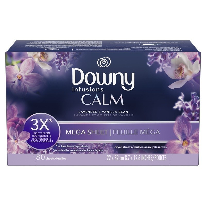 Infusions Mega Dryer Sheets Lavender Vanilla 80 Count Static Control Softener US