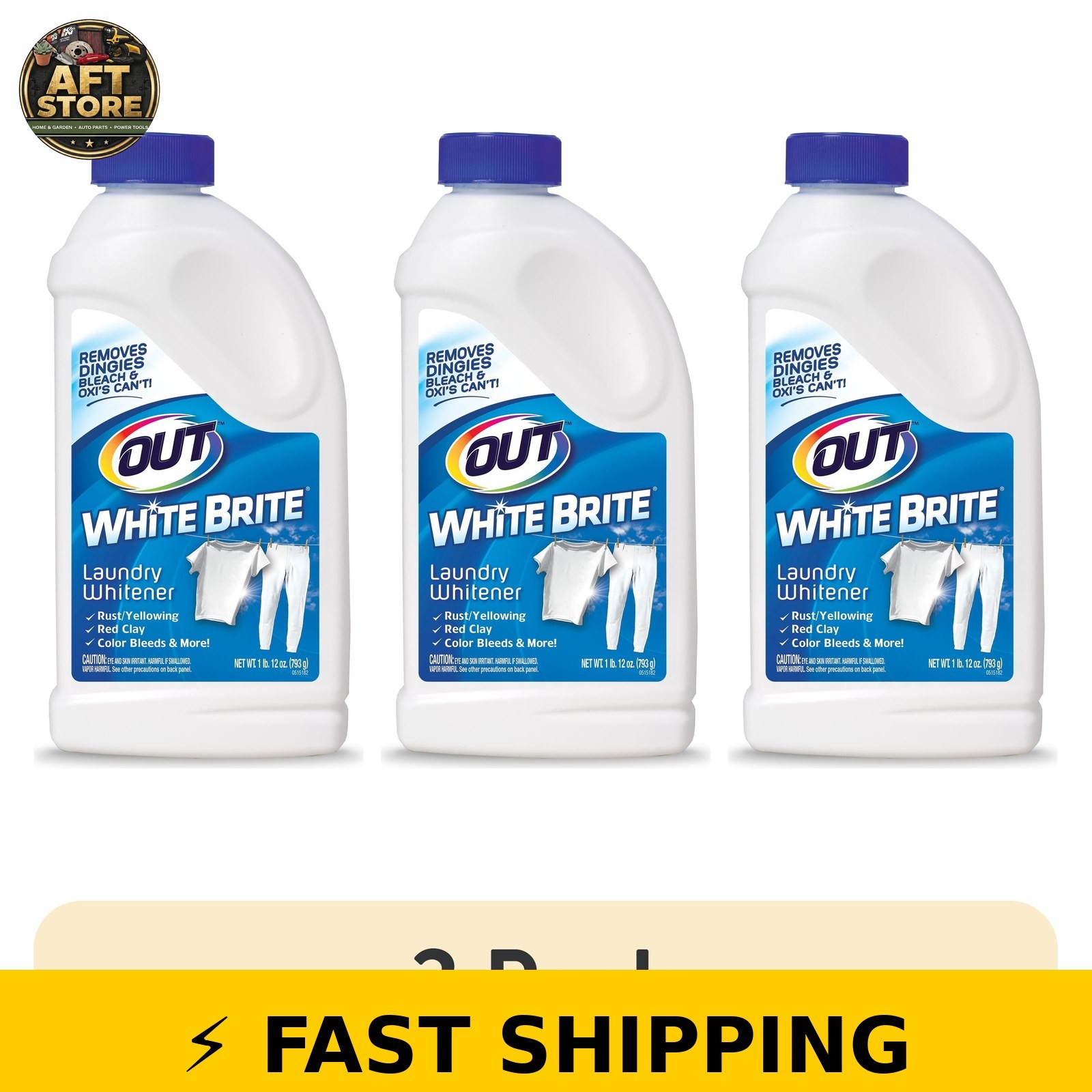 Out White Brite Laundry Whitener, 28 oz (3 Pack)