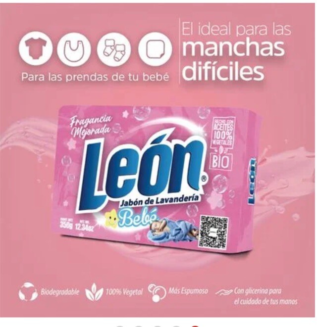 6 PACK LEON JABON EN BARRA BEBÉ ROPA LAUNDRY BAR DETERGENTE SOAP 350g each