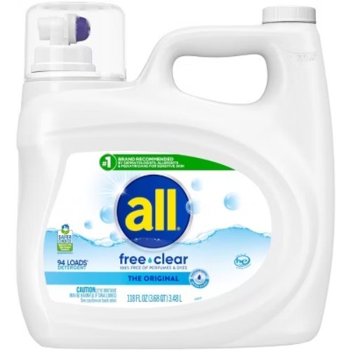 All Unscented Free Clear for Sensitive Skin HE Liquid Laundry Detergent