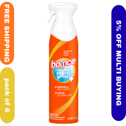 Bounce Instant Static Remover Plus Spray 9.7 oz Cans Pack of 2 Anti StaticFabric