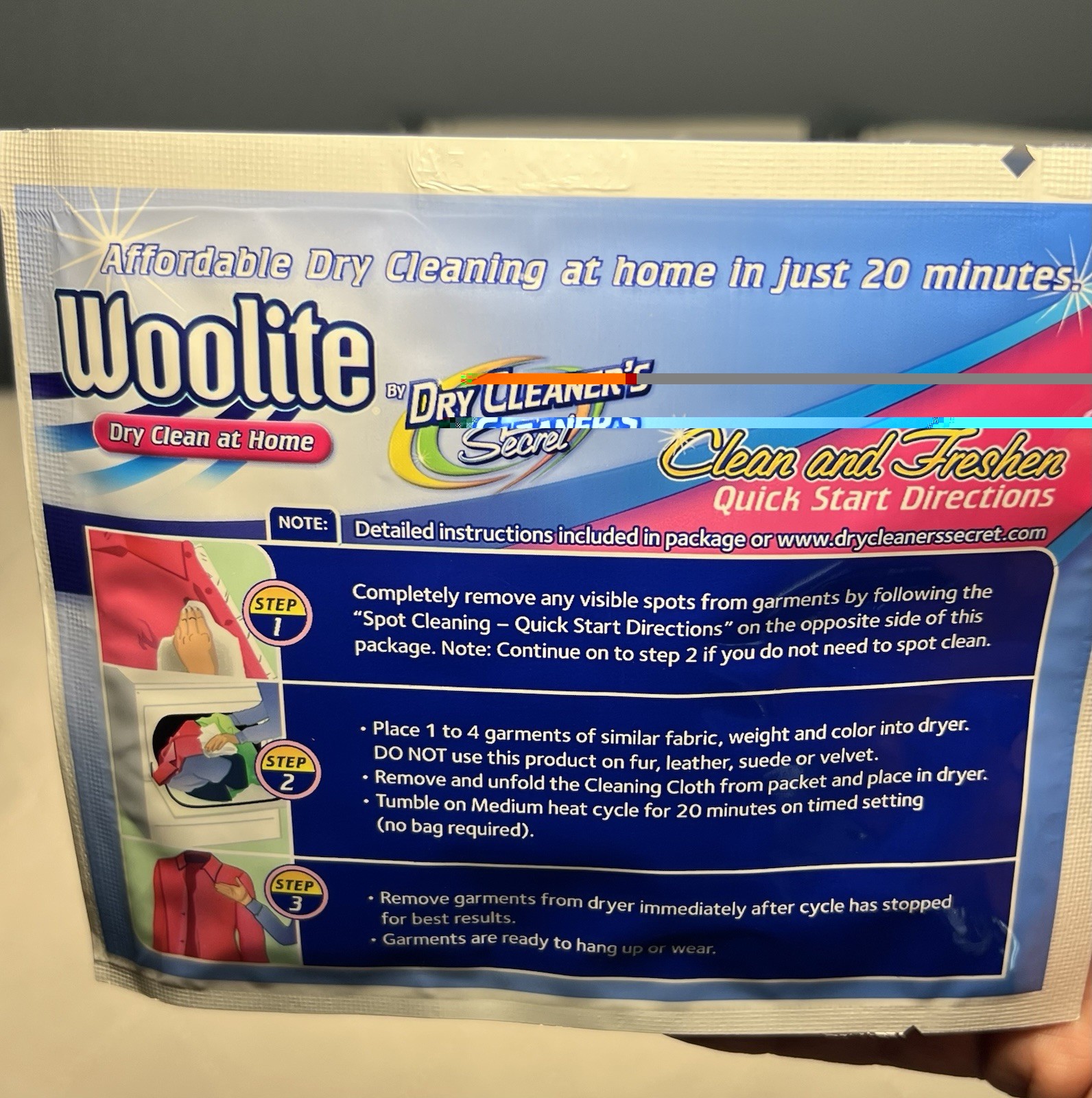 Woolite Dry Clean At Home By Dry Cleaner’s Secret 3 NEW Cloths Discontinued RARE