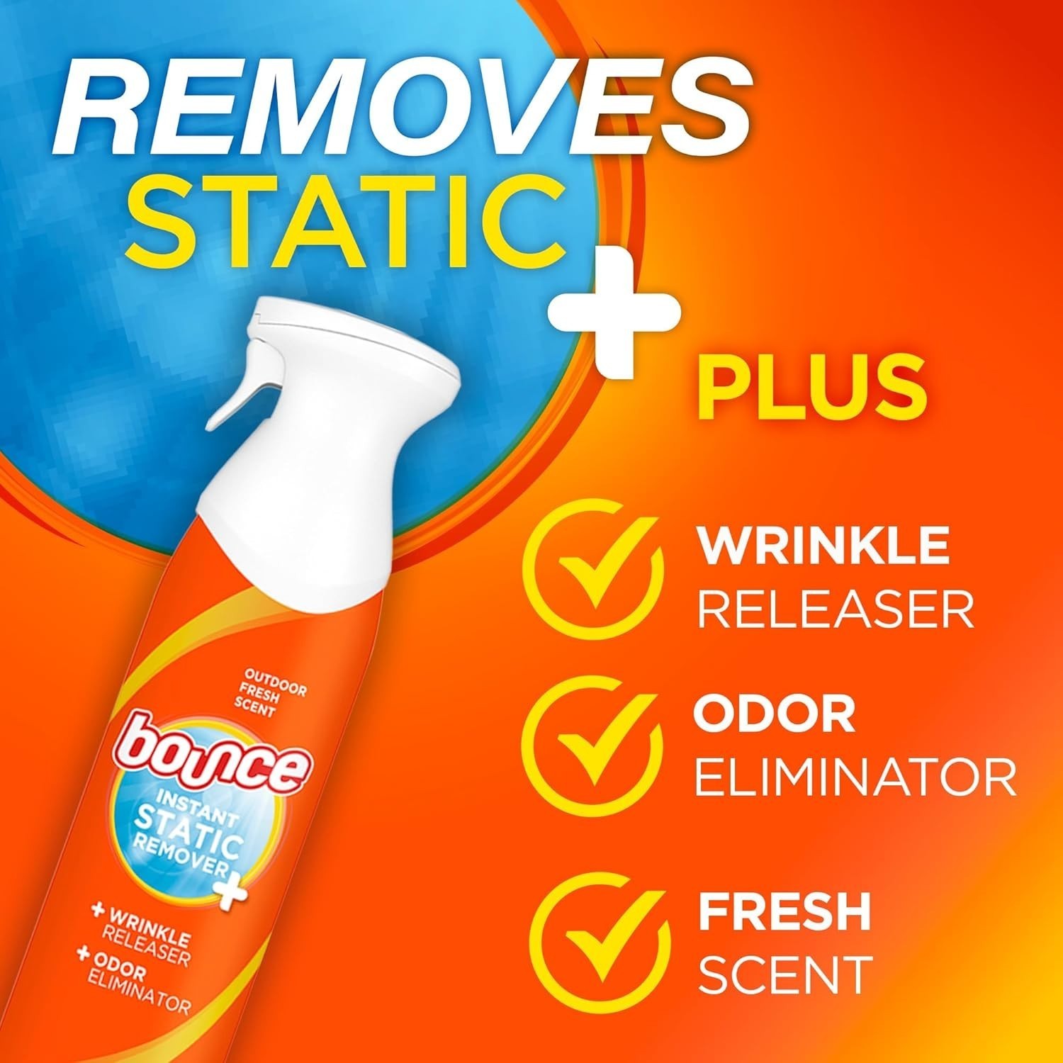 Bounce Anti Static Spray, 3 In 1 Instant Anti Static Spray & Instant Wrinkle Re