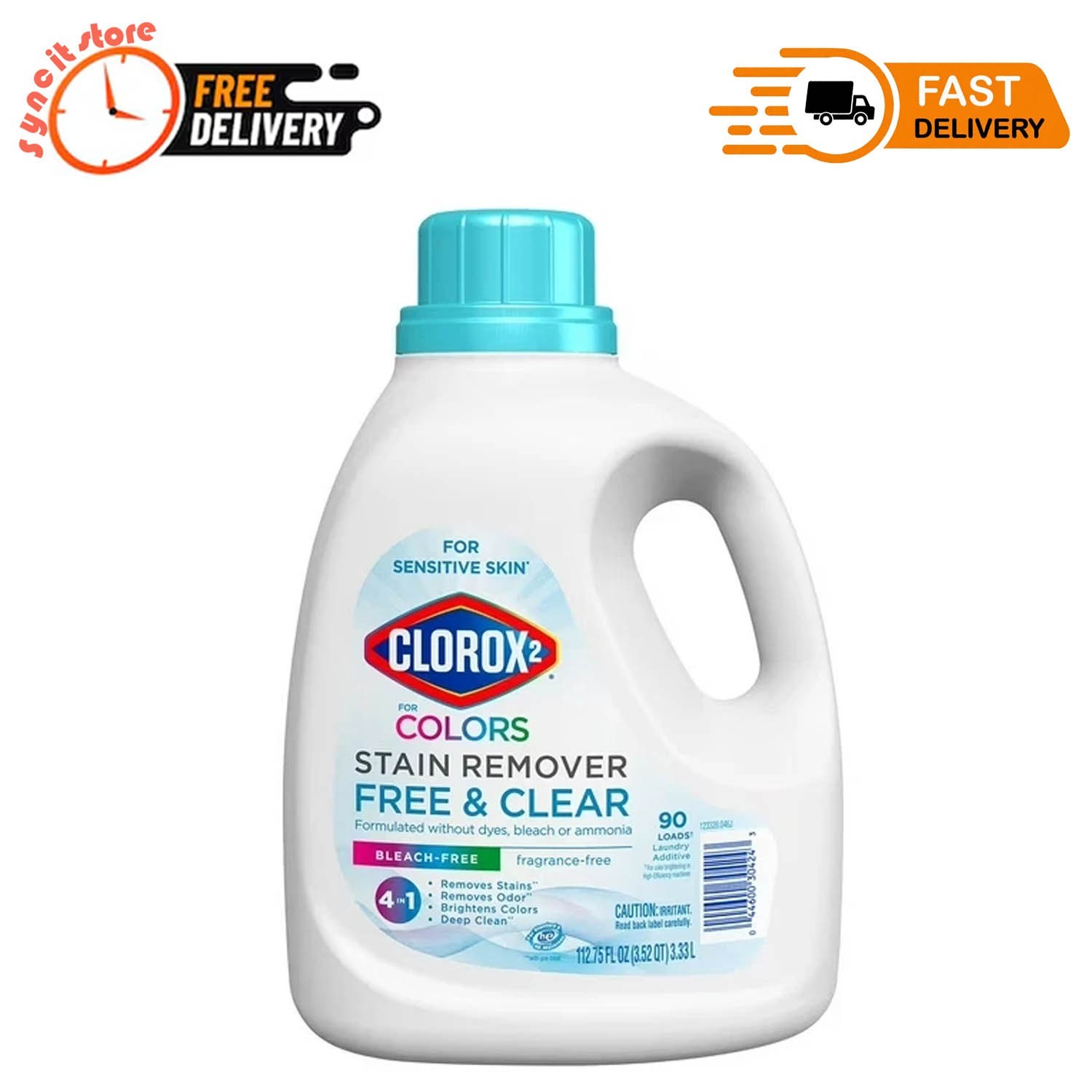 Clorox 2 for Colors Free & Clear Stain Remover, 90 loads, 112.75 fl. oz.