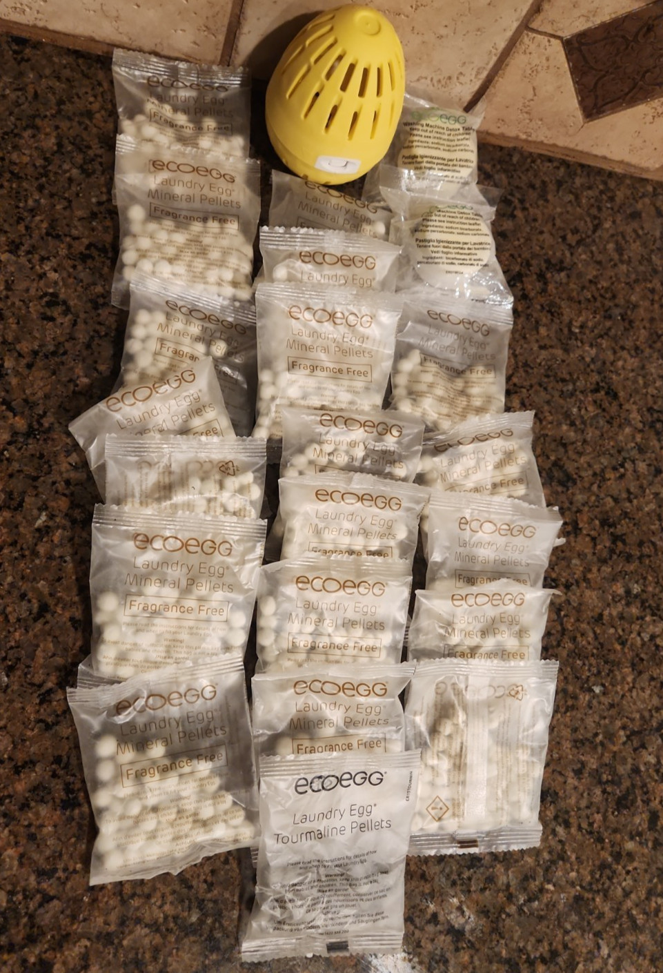 Ecoegg Laundry Egg Fragrance-Free 1330 Loads 19 Bags Detox Tabs Tourmaline